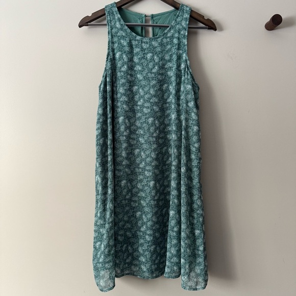 ABERCROMBIE & FITCH PAISLEY PRINT A-LINE DRESS LIGHT TEAL SIZE MEDIUM - Picture 1 of 8
